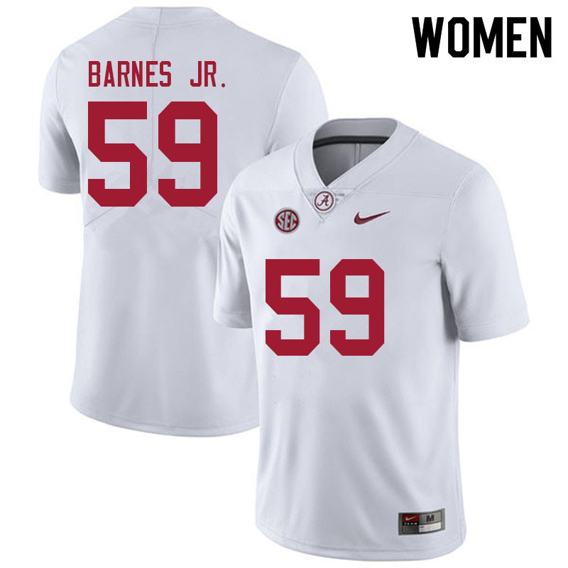 Women #59 Anquin Barnes Jr. Alabama Crimson Tide College Football Jerseys Sale-White
